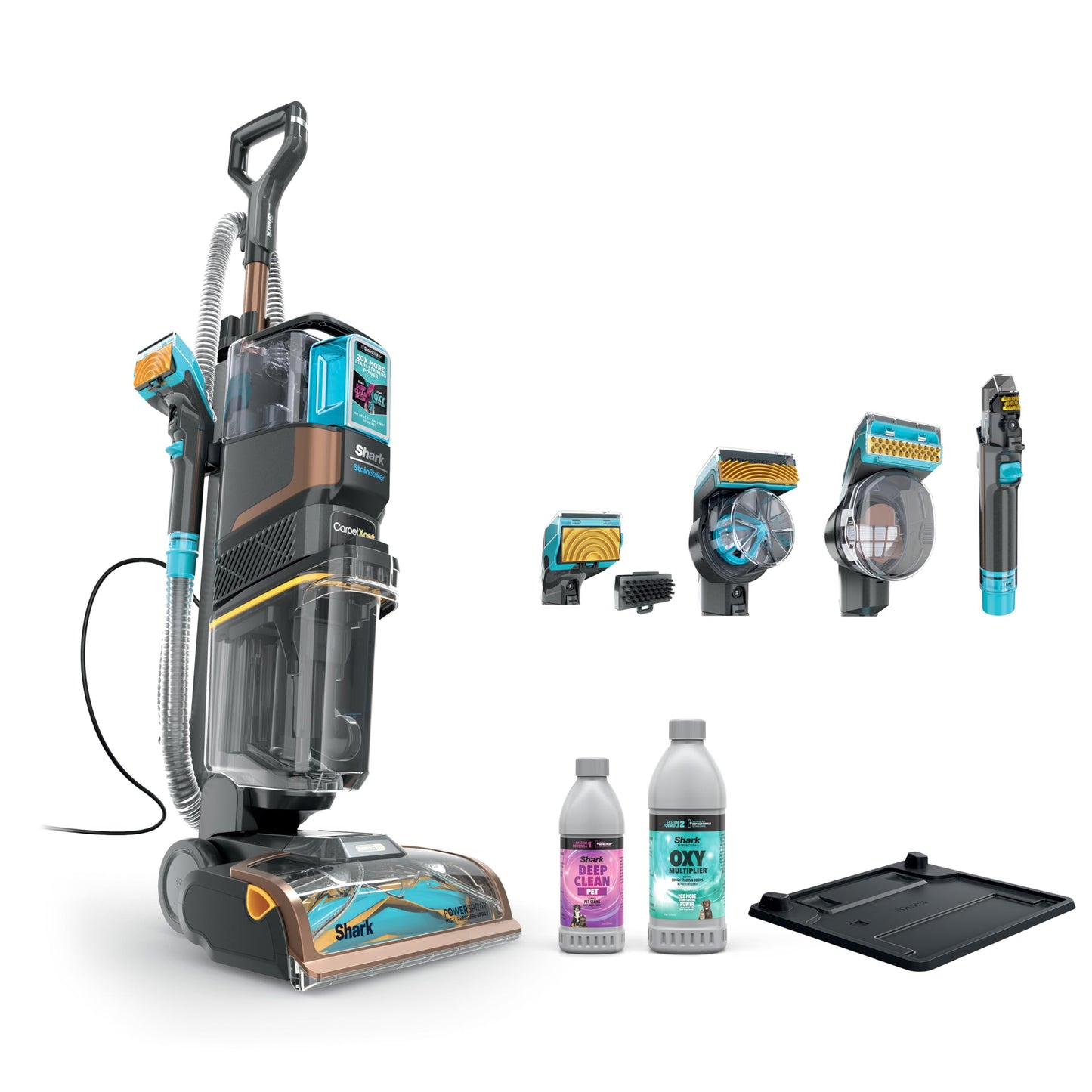 Shark CarpetXpert HairPro | Upright Carpet, Area Rug & Upholstery Cleaner | StainStriker Handheld Tough Stain Remover & Onboard Self Clean | Pet Hair Pickup & Odor Removal | 4 Tools | Copper | EX301