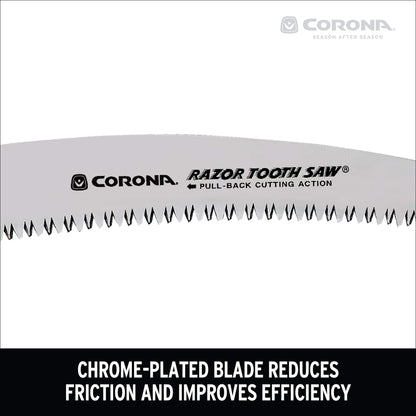 Corona Tools 14-Inch RazorTOOTH Pruning Saw | Tree Saw Designed for Single-Hand Use | Curved Blade Hand Saw | Cuts Branches Up to 8" in Diameter | RS 7395, Red/Black