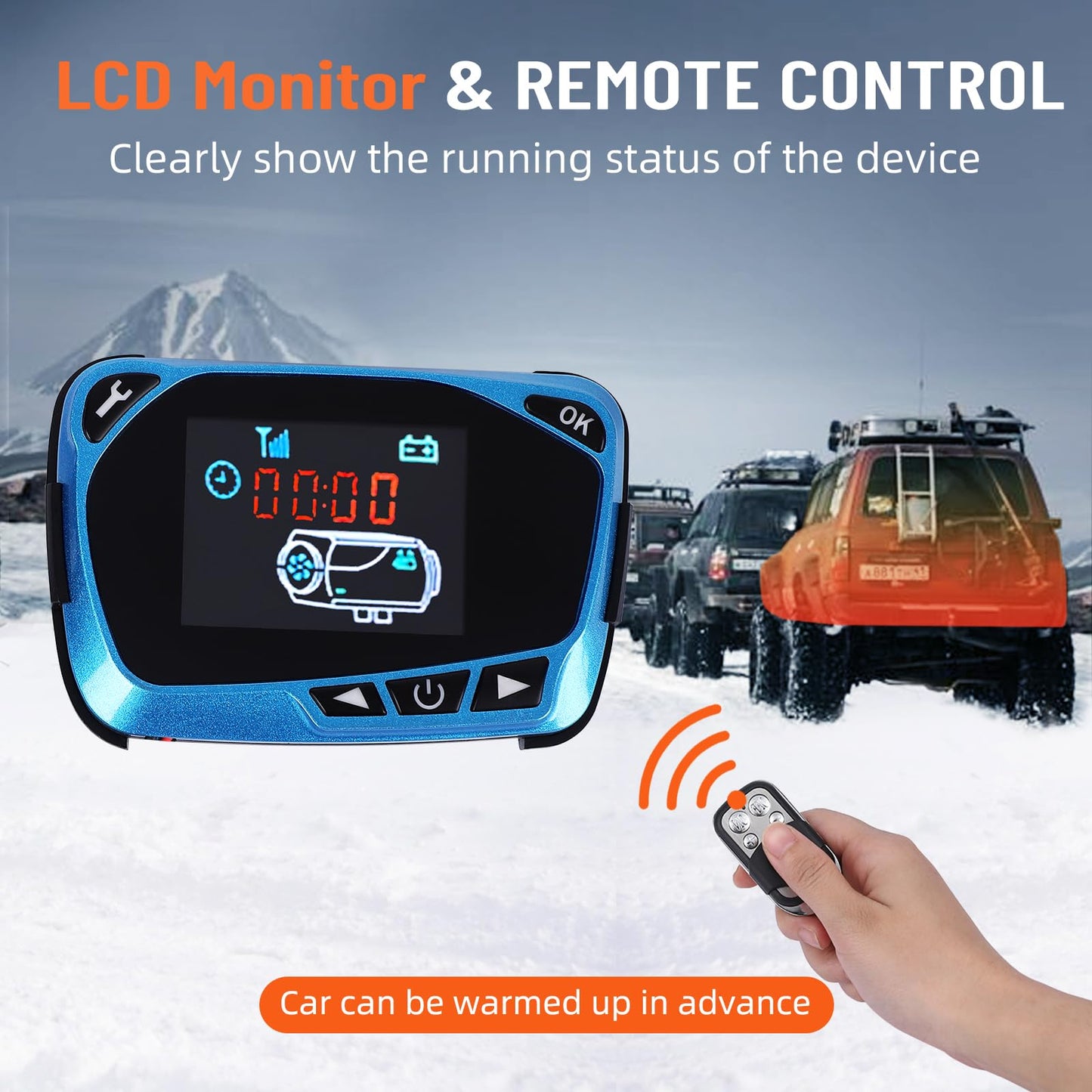 8KW Diesel Heater, Diesel Air Heater With Remote Control and Lcd Screen, Parking Bunk Heater, Fast Heating Low Noise Portable Diesel Heater for Car Suv Rv Trailer Camper Boat and Garage