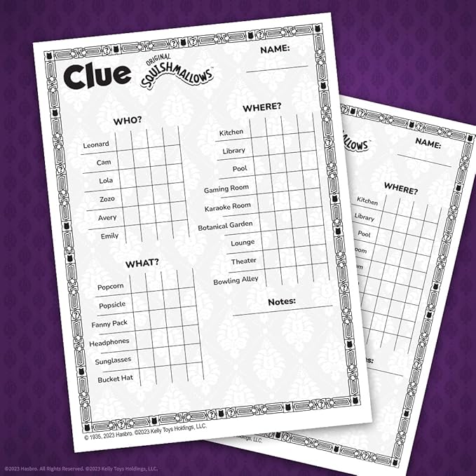 USAOPOLY CLUE: Squishmallows Board Game| Official Squishmallows Merchandise | Collectible Clue Game Featuring Cam Emily Leonard Lola and More