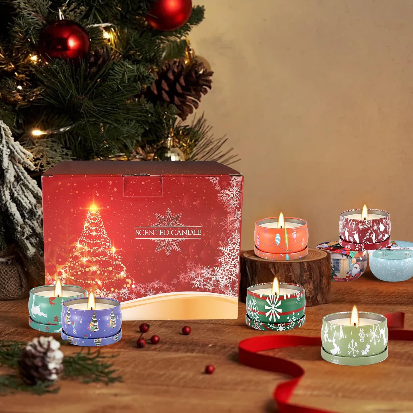 36 Packs Christmas Scented Candles Gift- Aromatherapy Candle-2.5oz Soy Wax-Long Lasting Burn time, Christmas Thanksgiving Gifts, Home Decor.