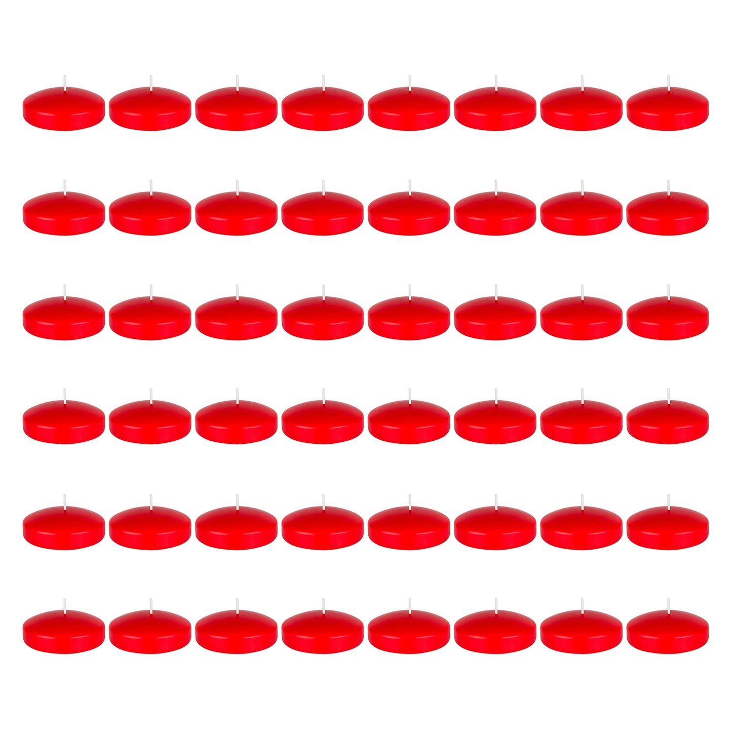Mega Candles 48 pcs Unscented Red Floating Candles, Hand Poured Wax Candle 3 Inch Diameter, Home Décor, Wedding Receptions, Occasions, Festivities, Events, Meditations, Tranquility, Spa