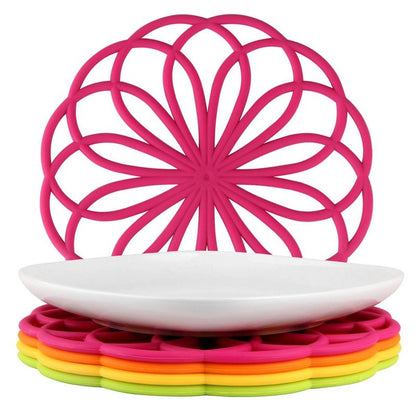 ME.FAN Silicone Trivet Mat - Kitchen Hot Pads for Pots & Dish - Insulated Teapot Trivet - Flexible, Durable, Non-Slip Large Coasters 3 Set Yellow