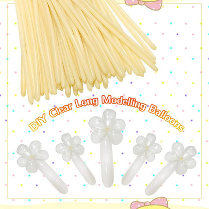 260 Balloons Clear Long Balloons 100 Pack Twisting Animal Balloon Thickening Latex Transparent Modeling Long Magic Balloons for Animal Model Weddings Birthdays Festival Party Decorations