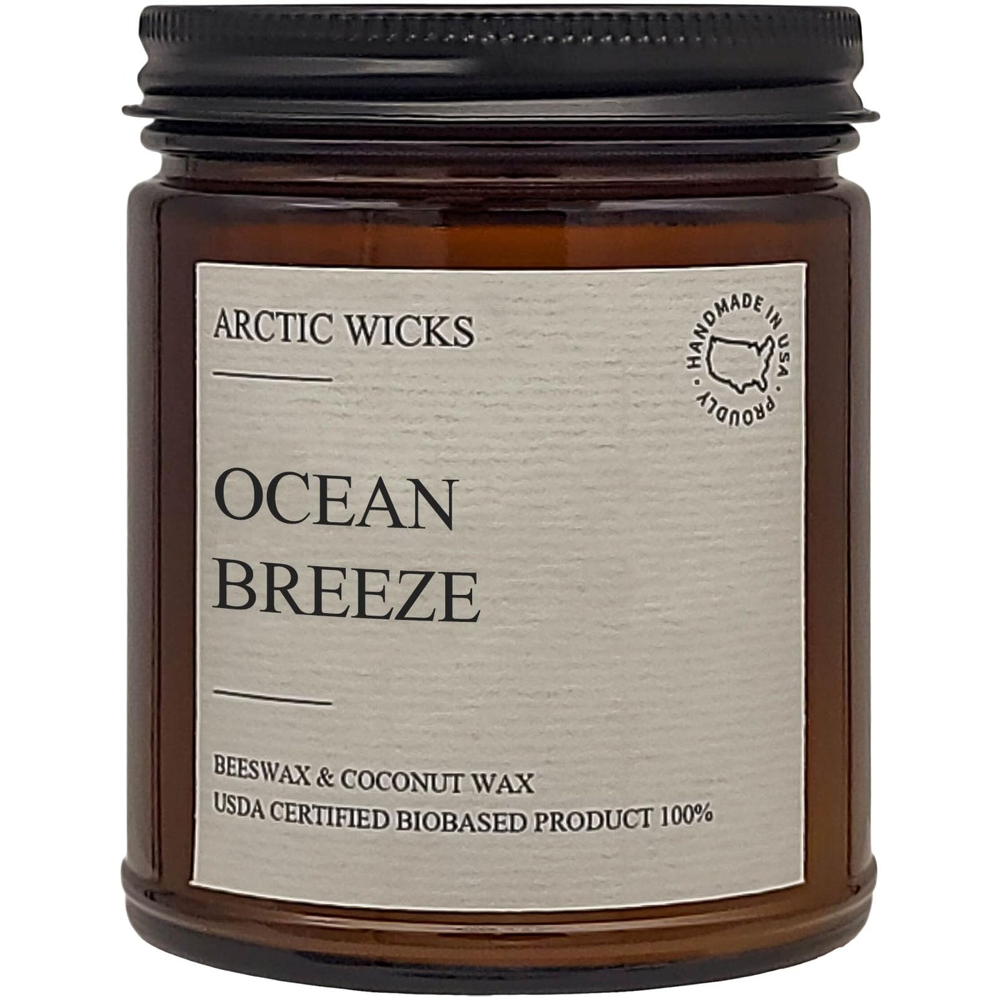 Arctic Wicks 3 Pack Spring Candle Set - Sea Salt & Orchid, Ocean Breeze & Arctic Storm | Coconut Beeswax Candles | 9oz Amber Jar | Farmhouse Candles Non-Toxic Clean Burn 100% USDA Certified Biobased