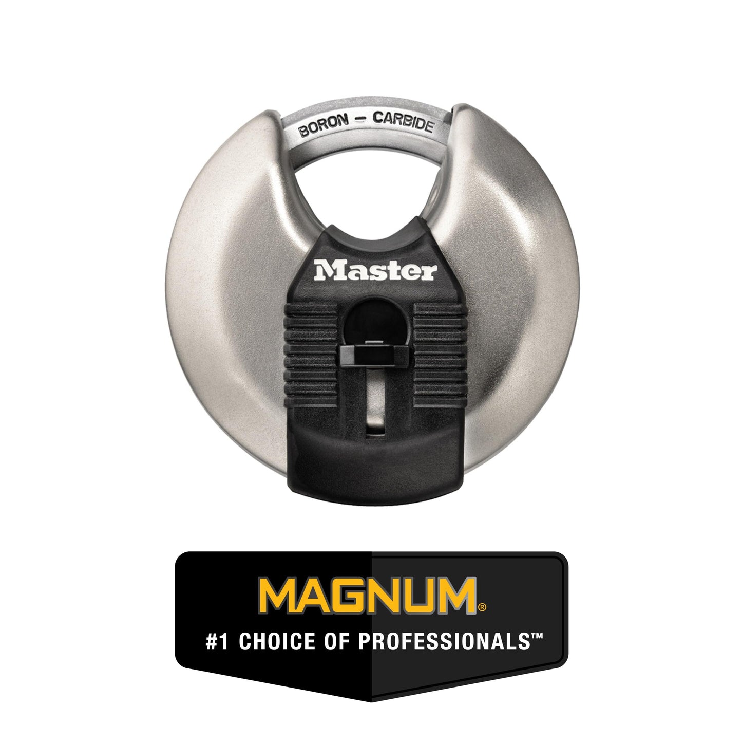 Master Lock Magnum Heavy Duty Stainless Steel Discus Padlock with Keys, Keyed Alike Heavy Duty Storage Lock for Indoor or Outdoor Use, 2 Pack, ‎M40XTCCSEN