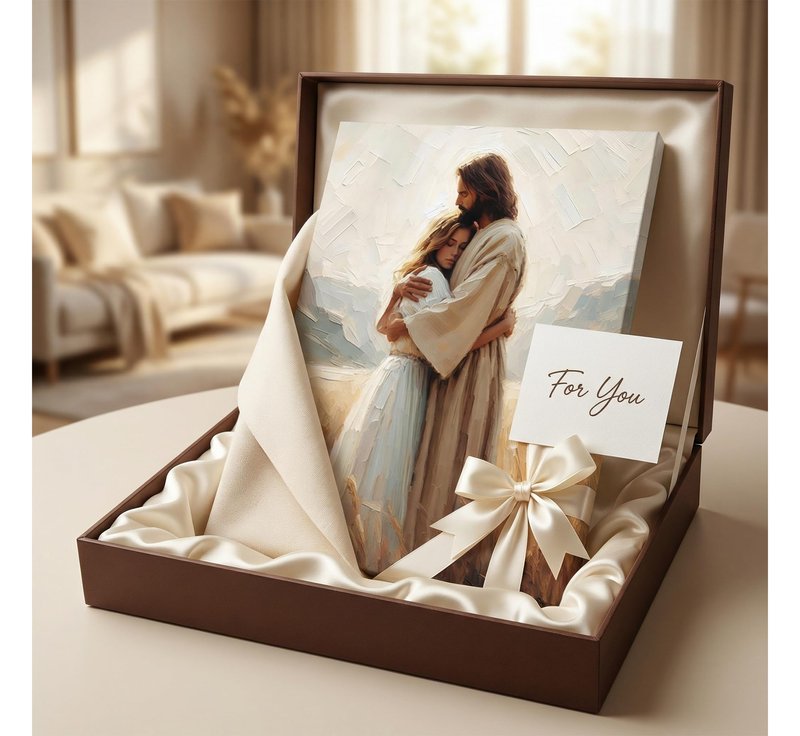 FTQYQLD Jesus Hugging Woman Wall Art, 24x36in