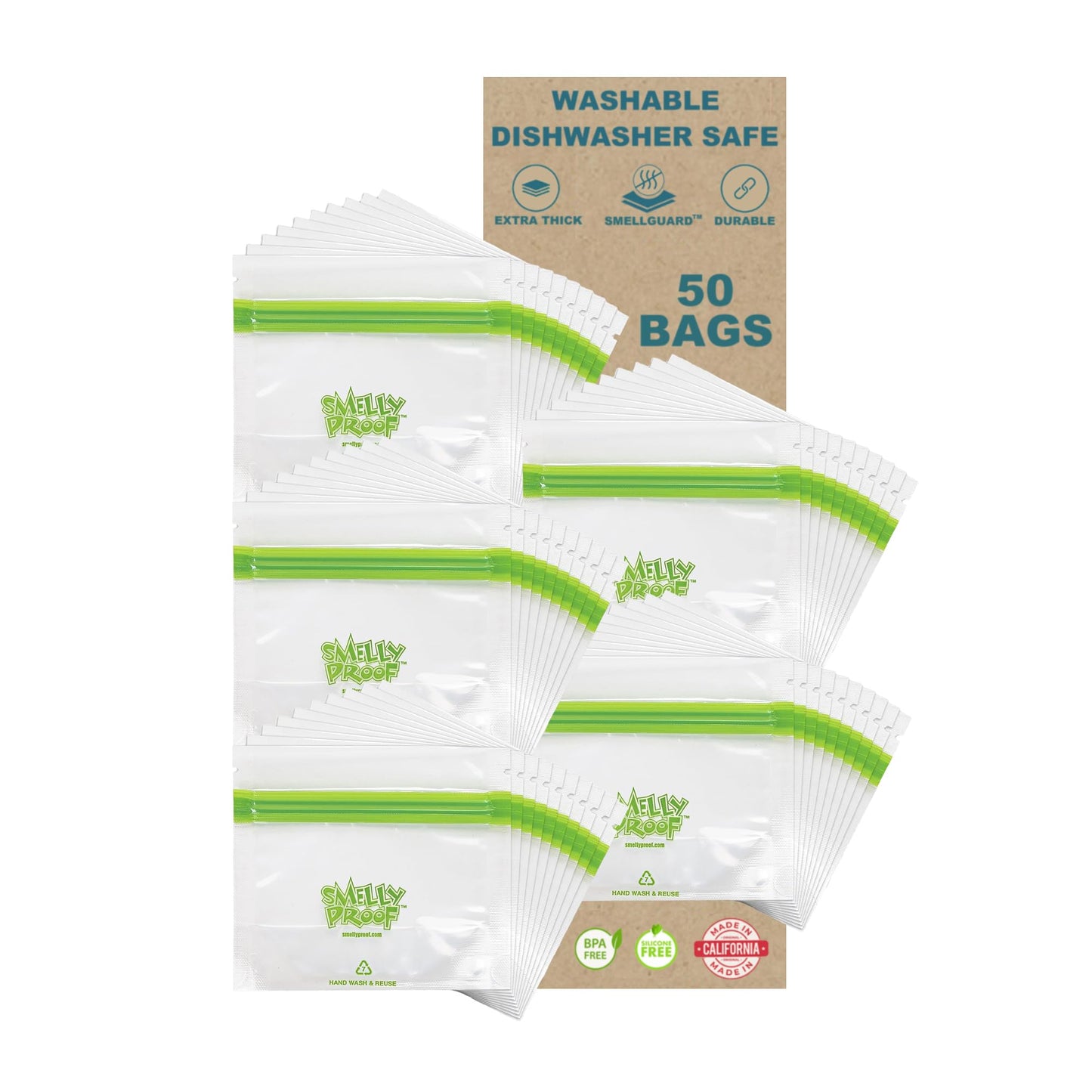 Smelly Proof 10 x Expandable Stand-Up & Fill REUSABLE Storage Bags for Food Designed & Mfg in US, NO PEVA, BPA FREE, Reusable Snack Bags, Dishwasher-Safe, Clear 3 mils STAND & FILL 6" x 4" - 10pk