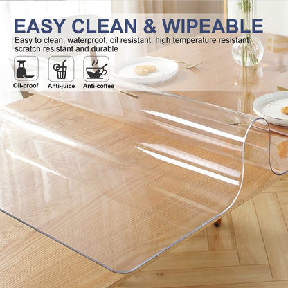 1.5mm PVC Clear Table Cover Protector 24x36 Inch Desk Blotter Cover Protector Rectangular Vinyl Desk Pad Plastic Table Cover for Dresser Night Stand Computer Writing Desk Dining Room Tabletop Non-slip