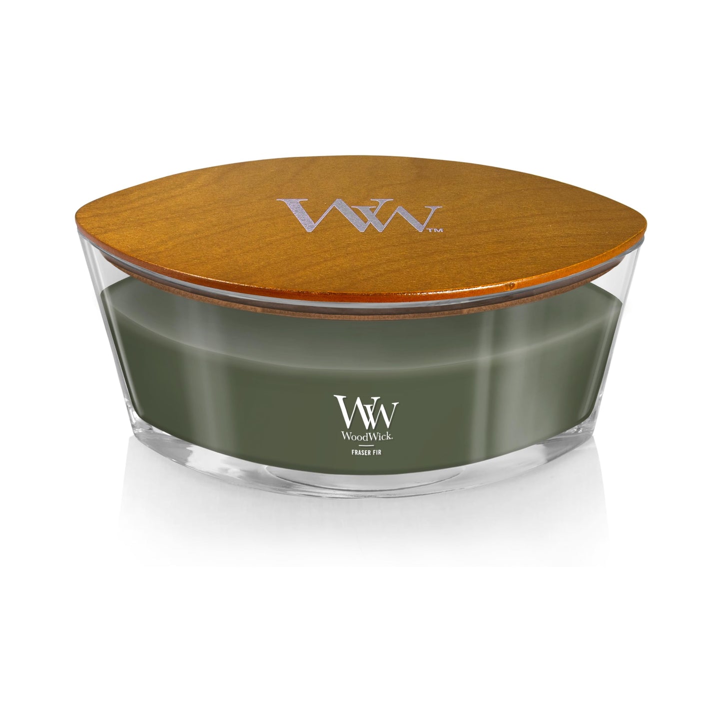 WoodWick Fraser Fir Holiday Candle Gifts for Women and Men, 16 oz Ellipse Candle with Crackling Wick