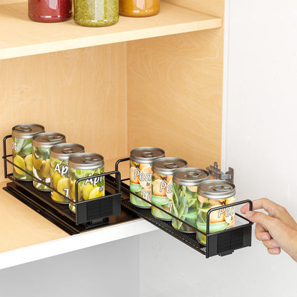 SpaceAid Pull Out Spice Rack Organizer for Cabinet, Heavy Duty Slide Out Seasoning Kitchen Organizer, Cabinet Organizer, with Labels, 5.2" W x10.75 D x10 H, 2 Drawers 2-Tier