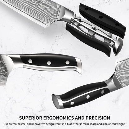 NANFANG BROTHERS Knife Sets for Kitchen with Block, Damascus Kitchen Knife Set with Block, ABS Ergonomic Handle for Chef Knife Set and Kitchen Shear