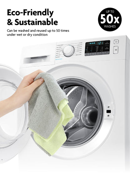 Fantasticlean Microfiber Cleaning Cloth Roll -150 Pack, Tear Away Microfiber Towels, 12" x 12", Reusable, Washable, Ultra Absorbent Dishcloth for Home Supplies, Car, Pet, Kitchen (2 Rolls of Grey)
