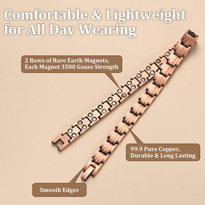 BioMag 99.9% Copper Ankle Bracelets for Women Magnetic Women's Ankle Bracelet Adjustable Copper Anklet with Sizing Tool Jewelry Gift for Her Mom Valentine's Day