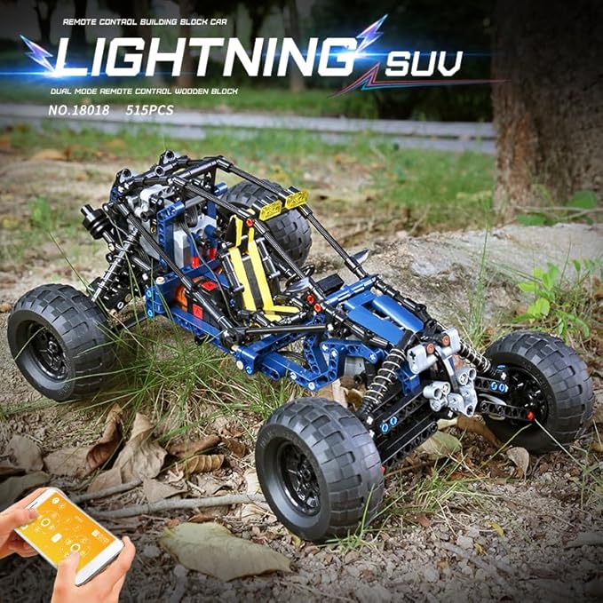 Mould King RC Off-Road Building Car Toys 515 Pieces Building Blocks Lightning Climbing Car Model with Motors (Remote Control and APP Control)
