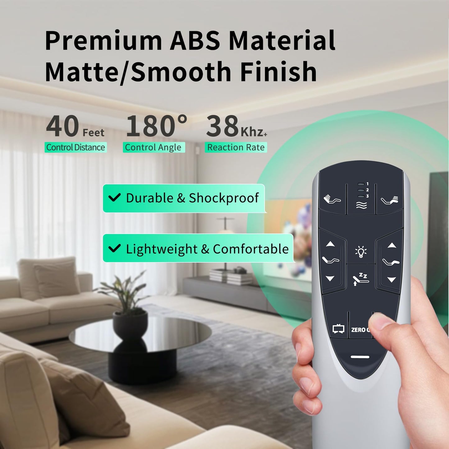 RF502A RF358A New Replacement Remote Control for Tempur-Pedic Ergo or Ergo Extend Adjustable Bed Base JDLK.33.01.18 RF358A, JLDK.33.01.36, RF502A（Silver）