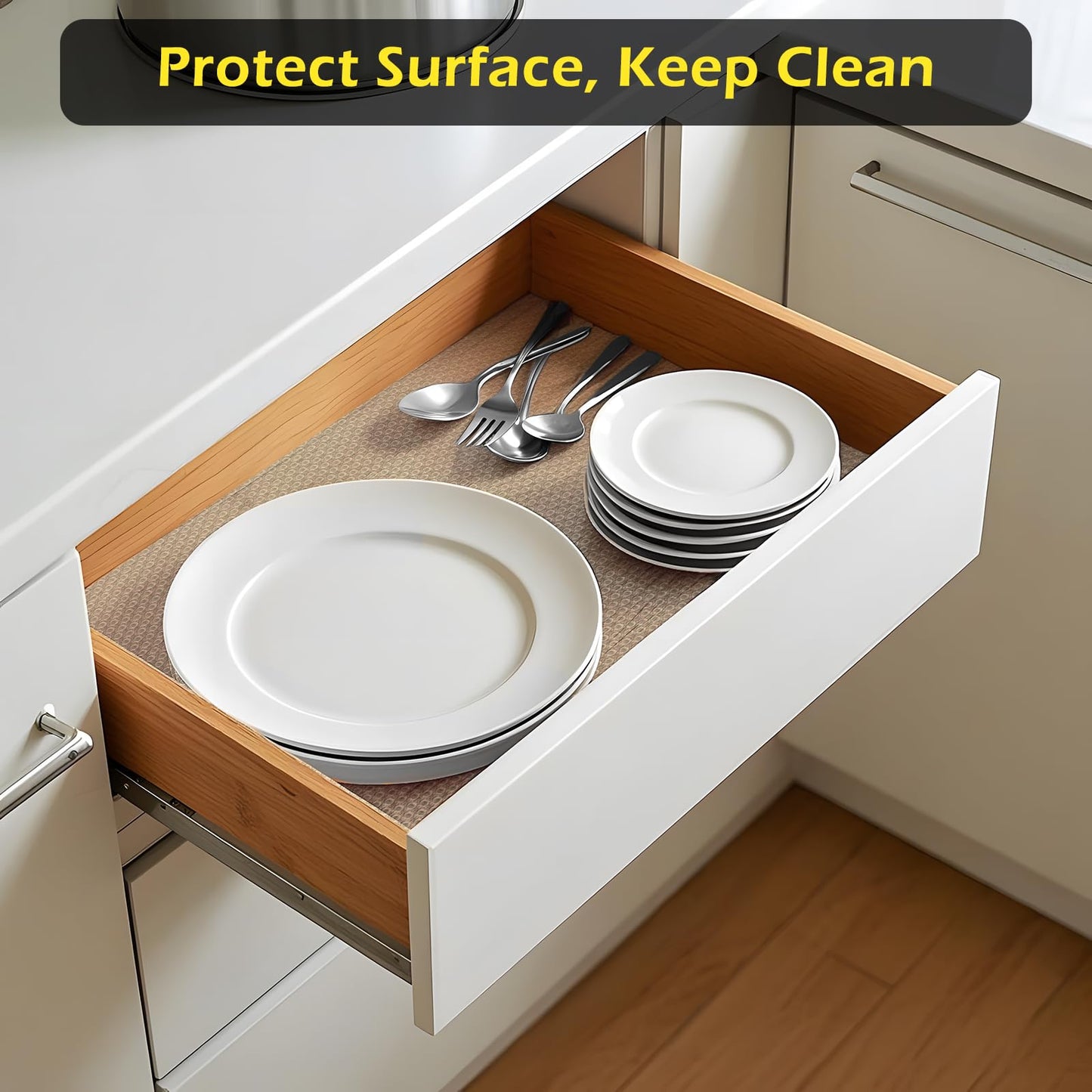 Shelf Liner, Waterproof Refragerator Liner, Drawer Liners for Kitchen Cabinet, Bathroom Under Sink Mat Non Adhesive Fridge Liner EVA Place Mats Roll - Clear 17.7"×78.7"
