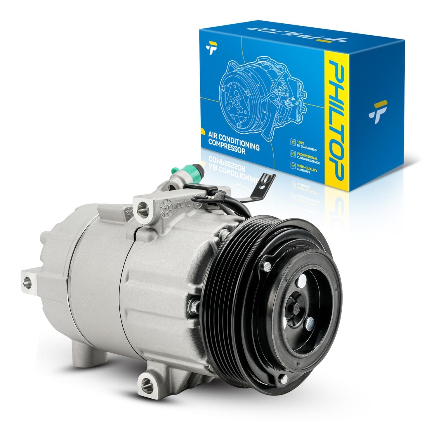 PHILTOP NEW A/C Compressor 198332 Replacement for Kia Forte 2014-2018, Forte5 2014-2018, Forte Koup 2014-2016 2.0L, for Hyundai Elantra 2.0L 2014-2017, Elantra GT 2014-2017, Coupe 2014