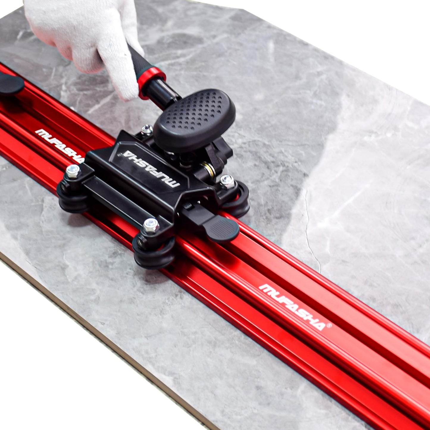 MUFASHA 78 Inch Manual Tile Cutter, Professional Porcelain Slab Cutting Machine for Large format Ceramic Porcelain Tiles, Dual-Rails, Pliers, Locators, Rail Retainers, Tile Cutter Hand Tools, ML2000