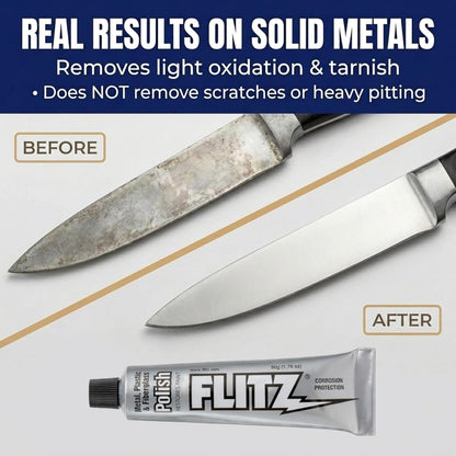 Flitz Metal Polish Paste - 1.76oz USA-Made Polish for Solid Chrome, Stainless Steel, & Aluminum - Non-Abrasive for Light Oxidation - Requires Manual Buffing - Not for Plated/Coated Surfaces (6 Pack)