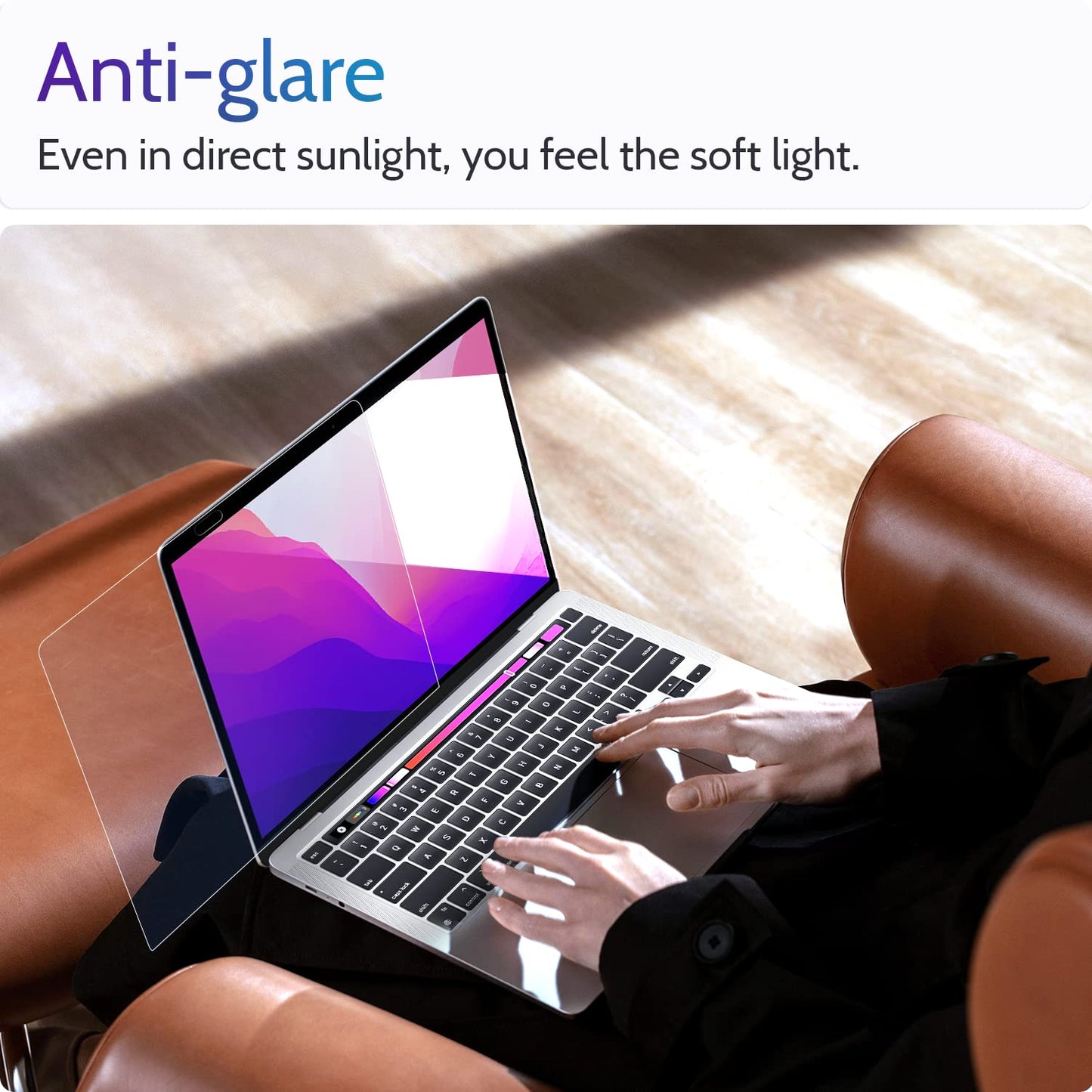 Peslv 3-Pack Anti Blue Light Screen Protector for MacBook Air 13 Inch(2018-2021,M1)&MacBook Pro 13In(2016-2022,M1,M2), 13.3" Mac Laptop Glare Filter Uv Blocker Shield Cover Eye Protection Film