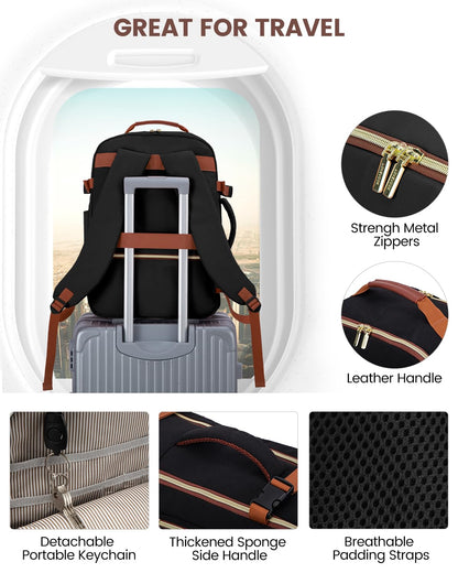 LOVEVOOK 40L Travel Backpack for Women & Men, Airline Approved Carry On Luggage with 3 Packing Cubes, TSA Overnight Bags, Waterproof Personal Item Bag, Weekender Essentials Backpacks fits 17" Laptop