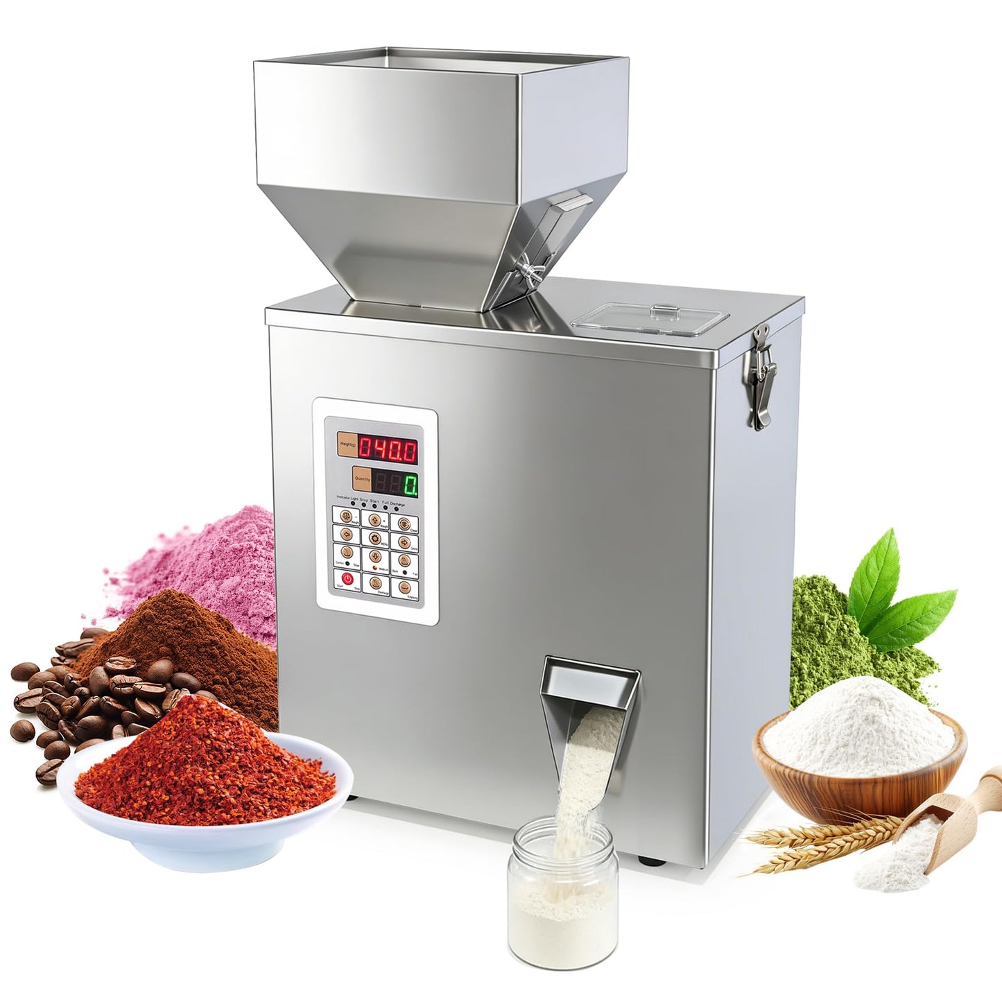 TREESNAIL 2-200g (0.0044-0.44lbs) Powder Filling Machine, Automatic Intelligent Particle Weighing & Dispensing Filler for Tea, Coffee, Flour, Spices, Granules, 8-16 Packs/Min, 110V