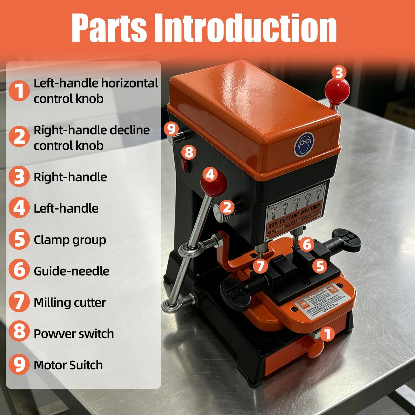 2026new B-668 Vertical Key Cutting Machine 110V220V Multifunctional Key Duplicator with Drill & Cutter, Portable Professional Key Copy Machine for Dimple, Cylindrical, Wave & Ball Keys, Locksmith Tool