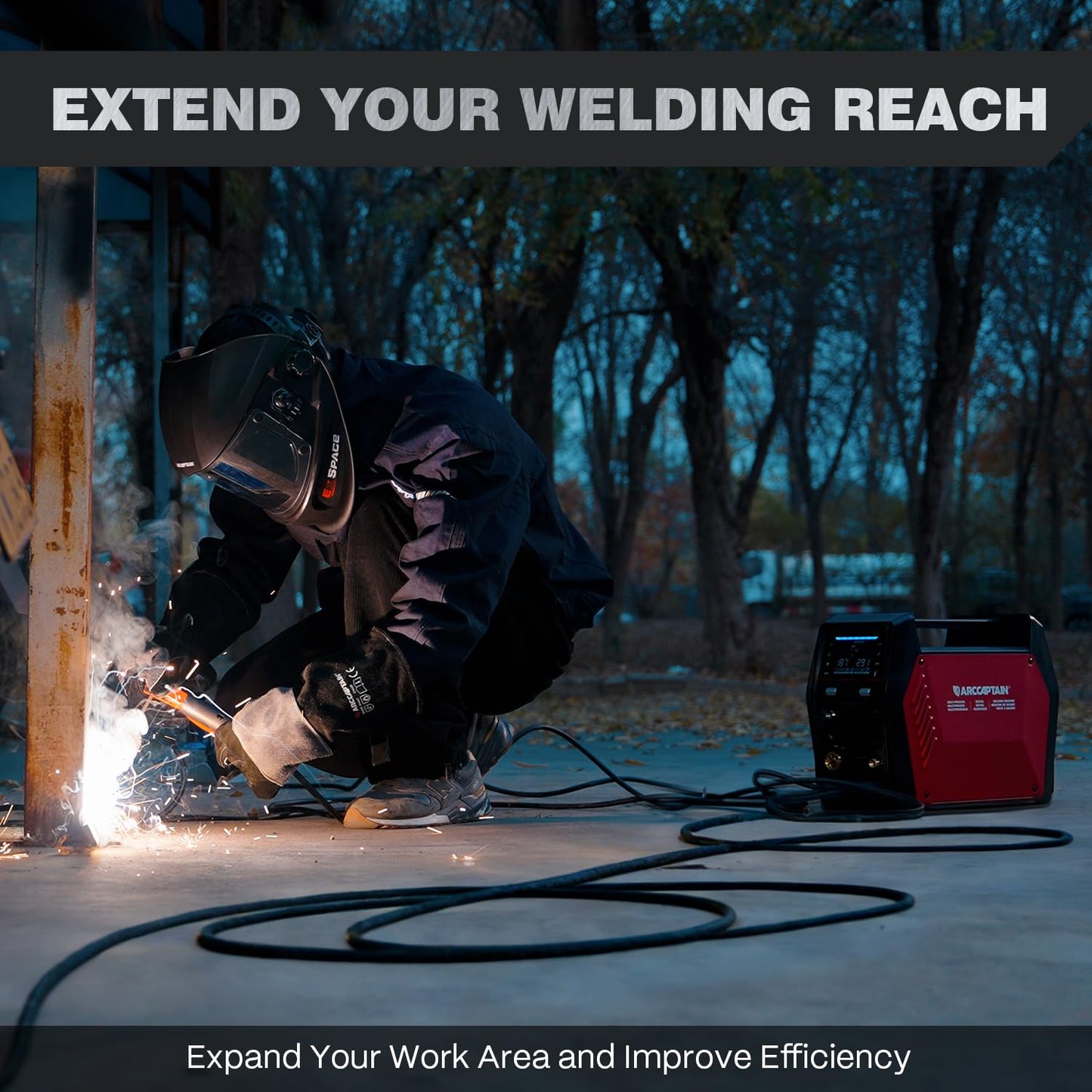 ARCCAPTAIN iControl [Non-HF] Plasma Cutter CUT55 MP & 40Amp 40ft Welder Extension Cord 8 AWG