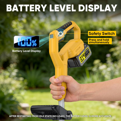 Cordless Tiller Cultivator, 400RPM Electric Rototiller with 2×4.0Ah Battery & Charger, 9" Width 8.3" Depth, Adjustable Foldable Garden Tiller with LED Power Display for Gardening/Soil Cultivation