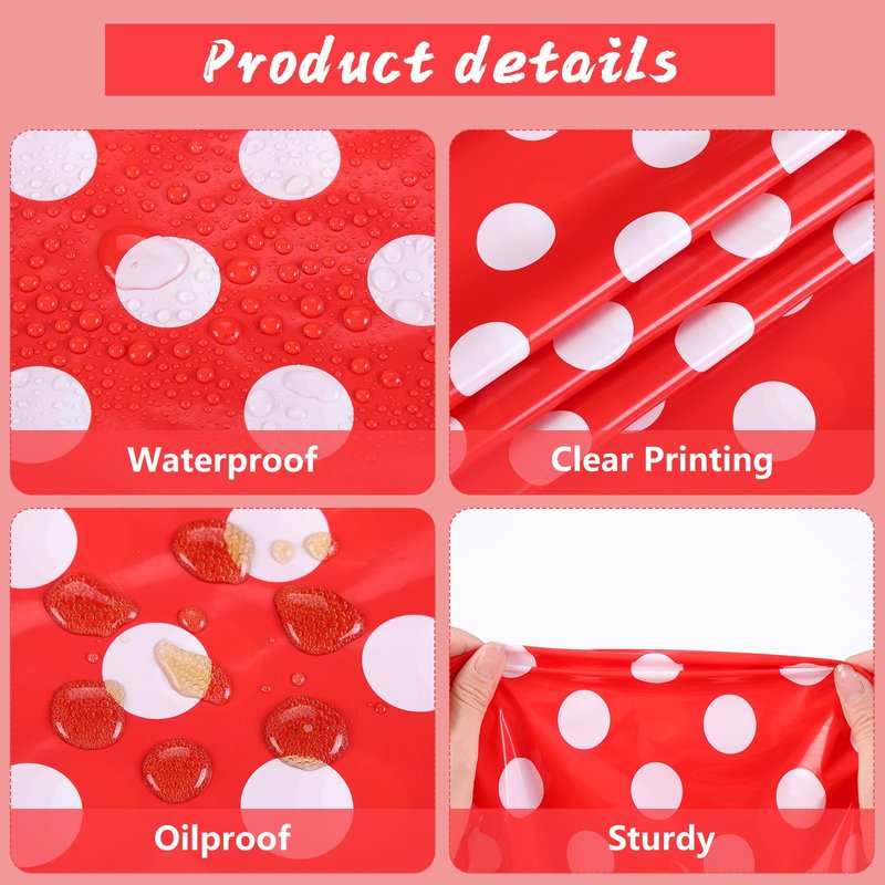 Kesfey 3 Pack Red Polka Dot Table Cloths 54 x 108 Inch Mickey Minnie Mouse Tablecloth Disposable Plastic Red Waterproof Rectangle Picnic Table Covers Christmas Carnival Tablecloths for Birthday Party