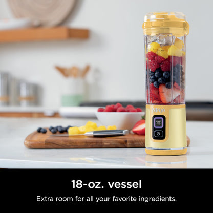 Ninja BC151BK Blast Portable Blender, Cordless, 18oz. Vessel, Personal Blender-for Shakes & Smoothies, BPA Free, Leakproof-Lid & Sip Spout, USB-C Rechargeable, Dishwasher Safe Parts, Black