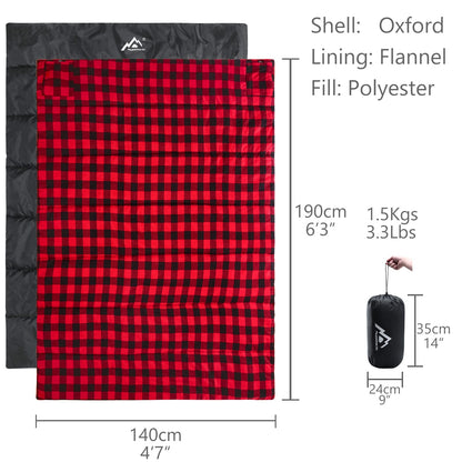 Heated Sleeping Bag pad, Heated Sleeping Bag Liner, 5 Heating Zones, Multi USB Power Supported, Operated by Battery Power Bank or Other USB Power Supply, Compact Bag Included.