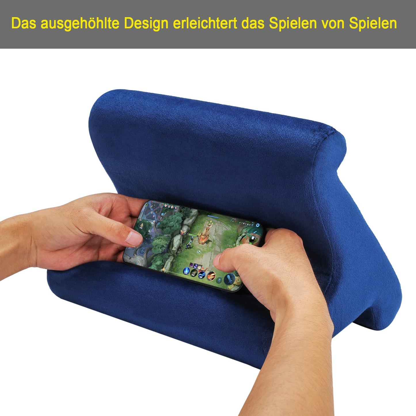 SAMHOUSING Tablet Pillow Stand Holder Dock for Bed with 3 Viewing Angles, Compatible with All Tablets,Phones and iPad Pro 9.7, 10.5,12.9 Air Mini 4 3, Kindle, E-Reader and Books(Navy)