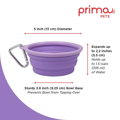 Sale Collapsible Silicone Water Travel Bowl with Clip for Dog and Cat, Portable and Durable Pop-up Feeder for Convenient On-The-go Feeding Size: Large (5 Cups) Grey