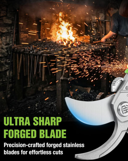WORKPRO 8.5" Bypass Pruning Shears, Professional Garden Shears with Forged Steel Blades, 3/4" Cut Capacity, Spring-Loaded, Safety Lock, Hand Pruner & Plant Clippers for Trimming, Bonsai, Flowers