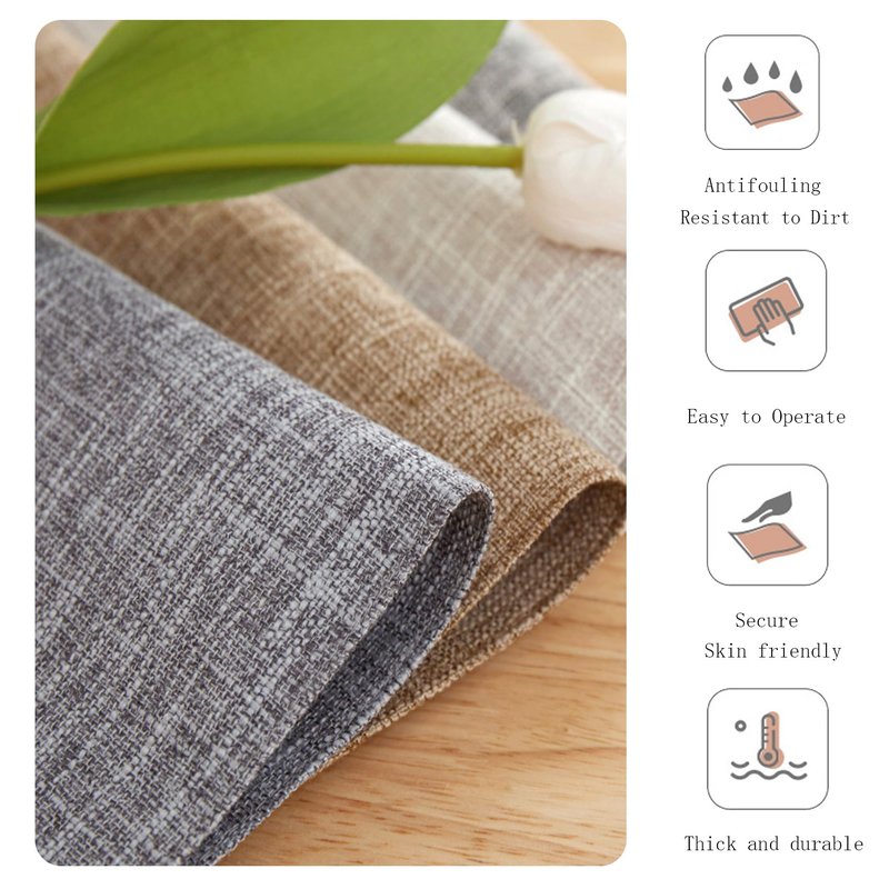 Linen Placemats Set of 4-12“ x 18”-Easy Clean Placemats and Table Mats,Heat-Resistant and Non Slip Dining Placemats,Suitable for Indoor and Outdoor,Durable Rectangular Linen Table Mats(4, Carbon Gray)