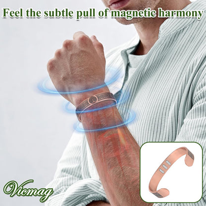 Vicmag Copper Bracelet for Men 9X Strength Magnetic 99% Pure Copper with 5000 Gauss Magnets, Tree of Life Present Box Adjustable(Viking Tree)