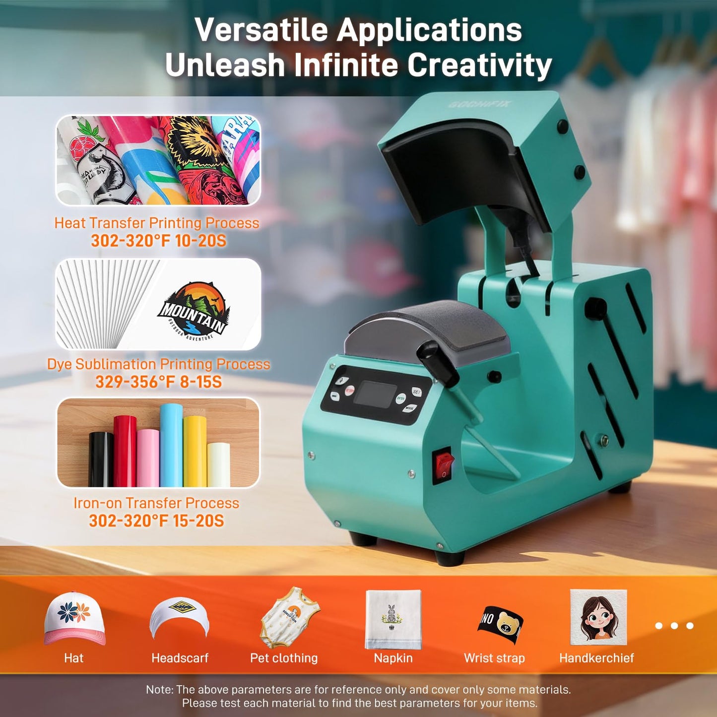 Auto Hat Heat Press Machine, Automatic Open/Release, 4 Memory Modes, Precise Temp/Timer Control, 6.54"x3.84"Curved Heat Plate, Hat Stretcher, for Caps, Sublimation, Vinyl, Heat Transfer
