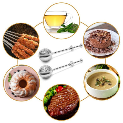 Flour Sifter, SENHAI 2 PCS Sifter for Baking, 304 Stainless Steel Powdered Sugar Shaker Duster for Sugar Flour Spices Tea Strainers (Half-hole & Full-hole)
