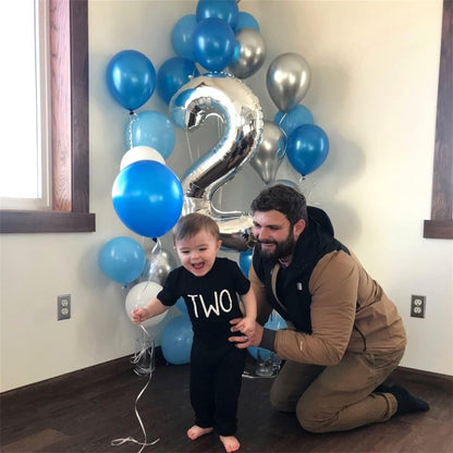 Silver Number Balloons, 40inch Large Number 4 Foil Helium Balloons for Girls Women, Self Inflating Number Balloons 0-9 for Men Boys 4th 14th 40th Birthday Anniversary Party Celebration Decoration