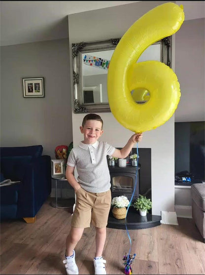 40 Inch Yellow 1 Balloon for First Birthday, 1st Number Balloons Birthday Decorations for Girl Kids Toddler Baby, One Giant Number 1 Balloon