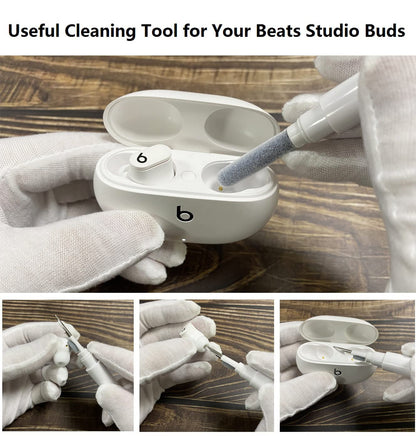 Olytop for Beats Studio Buds/Bud + Case with Cleaner kit 2021/2023, Soft Silicone Case for New Beat Studio Buds Plus Cover Protective Skin with Keychain, Cleaning Pen for Beat Studio Earbuds, Black