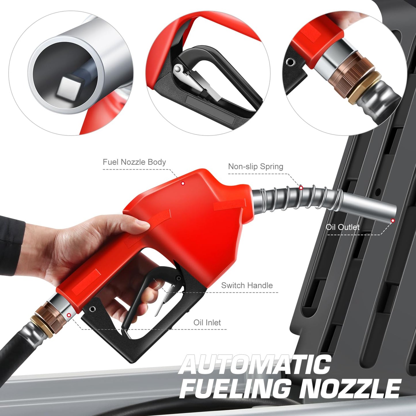 DNA MOTORING 200L Portable Diesel Tank 58 Gallon with 12V Electric Transfer Pump for Easy Fuel Transportation,TOOLS-00304