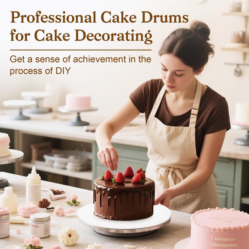 12 PCS Cake Boards 8 Inch Round, 8 Inch Cake Drums, 1/4" Thick Cake Drum, Cake Board Food Grade Cake Base, White Cake Cardboard Circles Bases para Pasteles for Wedding & Party & Pizza Desserts