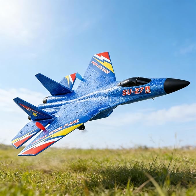 RC Fighter Jet SU-27 RC Fighter JetRemote Control Airplane for Adults &amp Beginners Durable Lightweight Foam RC Plane with Stable Flight for Outdoor Hobby Flying