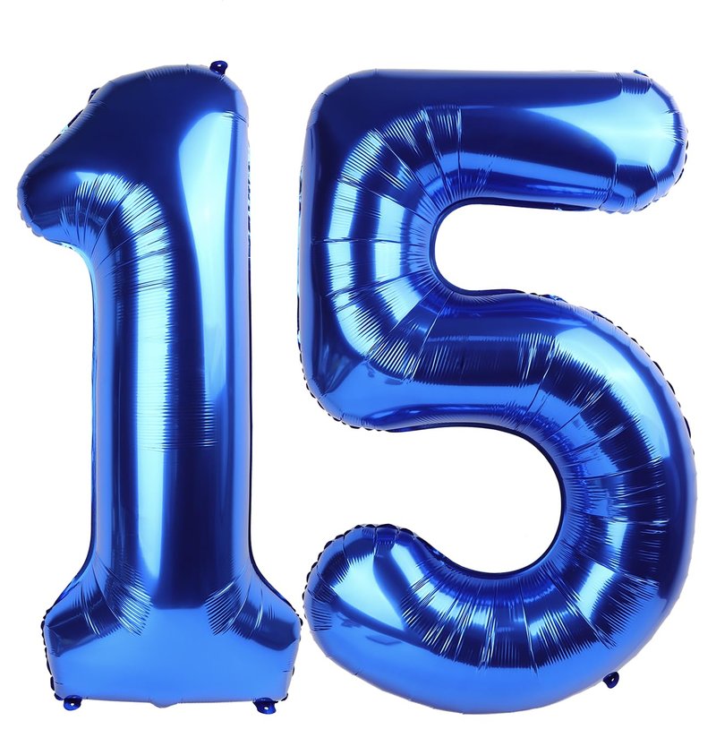 Navy Blue Number 15 Balloon 40 inch, 15 Number Balloons, 15th Navy Blue Birthday Decorations, 15 Year Old Girls Boys Blue Party Supplies