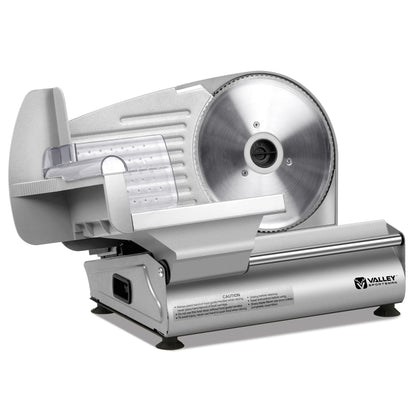 Valley Sportsman Meat Slicer Machine for Home - Electric Food Slicer with 7.5" Stainless Steel Blade, Adjustable Thickness Deli Slicer Cuts Meat, Bread, Cheese, Easy to Clean, Sliver