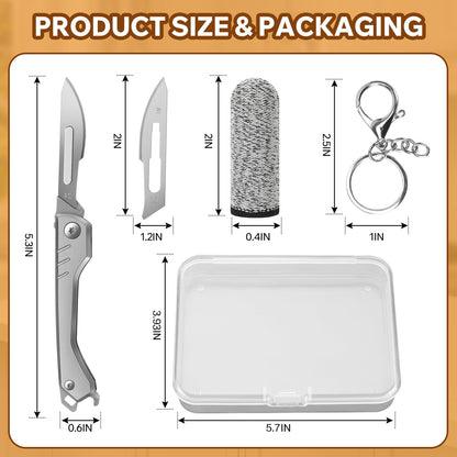 CRUIFU 2pcs Bread Lame Dough Scoring Tool,Folding Scalpel Knife with 40 Razor Blades,Multi-Function Sourdough Scoring Tool for Homemade & Baguette Artisan Bread Baking Supplies (Gold/Gray)