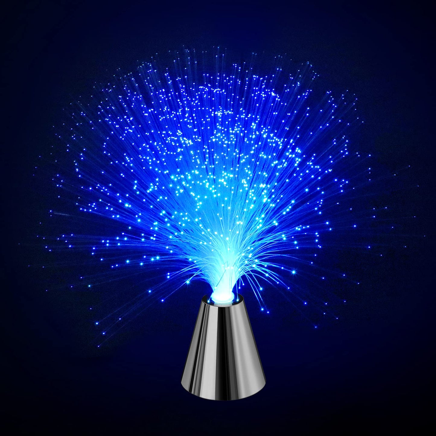 PEN&H Sensory Fiber Optic Lamp - Fiber Optic Lights with Cone Base ，LED Color Changing Calming Mood Night Light (2 Pack)